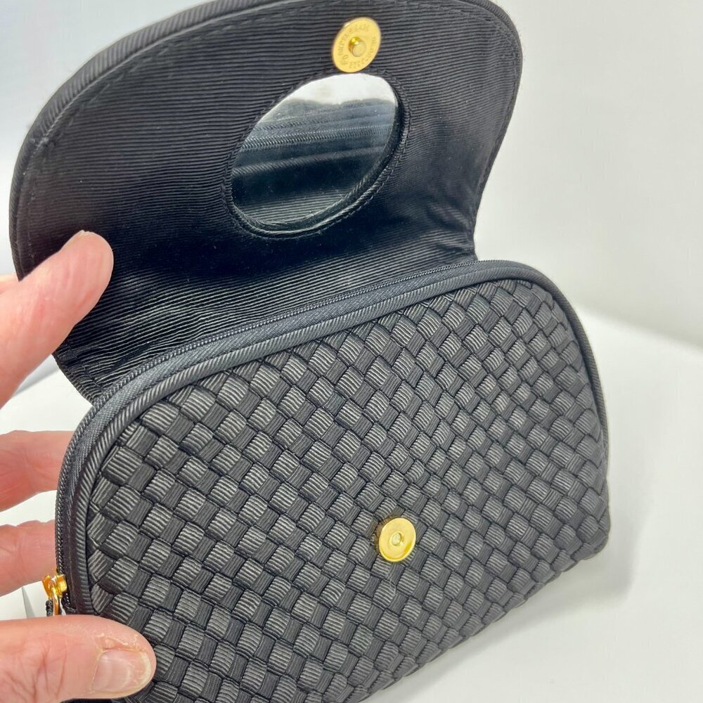 Sharif  Americana by Sharif  Elegant Black Woven Clutch with Tassel Pull - Picture 2 of 9